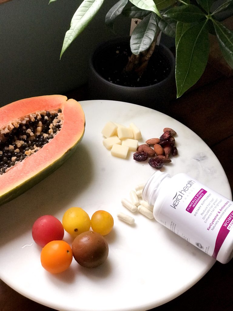 KeraHealth hair supplement and foods good for hair featured by popular Indianapolis beauty blogger, Karina Style Diaries