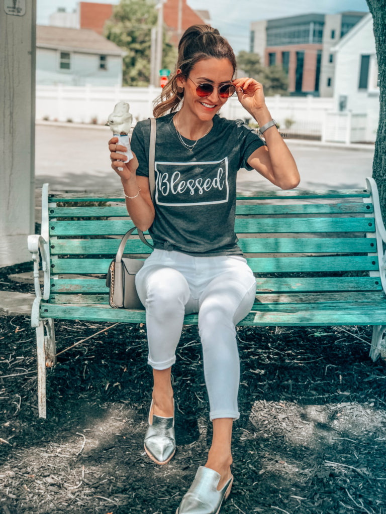 Blessed graphic tee - Summer Graphic Tees + Life Update featured by popular Indianapolis style blogger, Karina Style Diaries