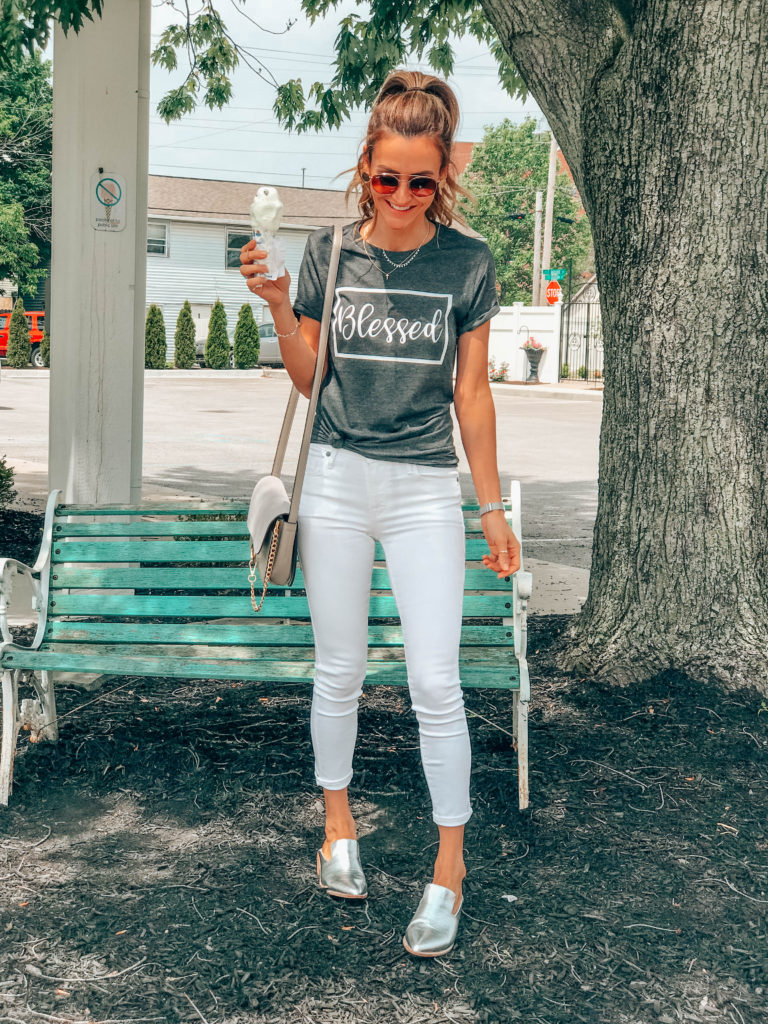 Blessed graphic tee sassy queen boutique - Summer Graphic Tees + Life Update featured by popular Indianapolis style blogger, Karina Style Diaries
