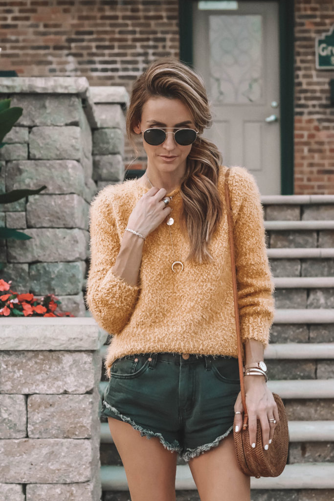 drop shoulder sweater mustard, Karina Reske | Fall Essentials featured by popular Indianapolis fashion blogger, Karina Style Diaries