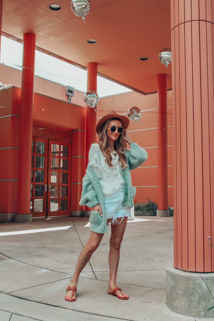 Instagram Fashion Slouchy mint oversized cardigan chic wish | Instagram Fashion Summer Roundup featured by popular Indianapolis fashion blogger, Karina Style Diaries