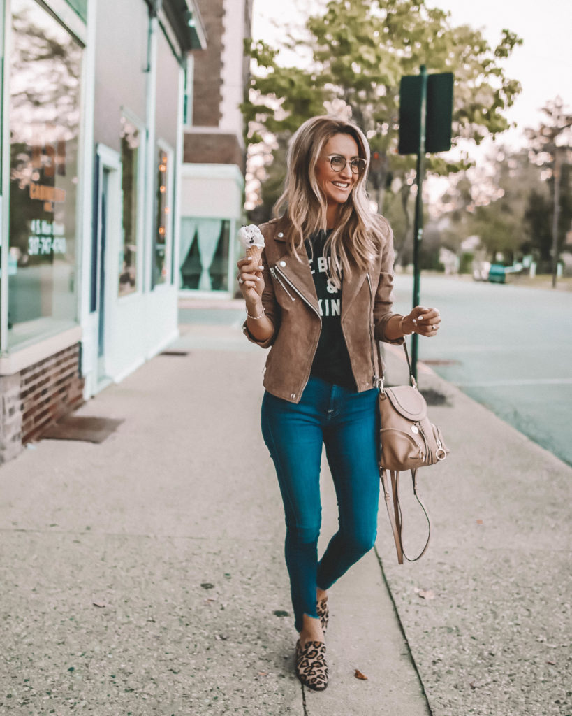 How to be confident suede jacket | 5 Tips on How to Be Confident and Stay Strong featured by popular Indianapolis life and style blogger, Karina Style Diaries