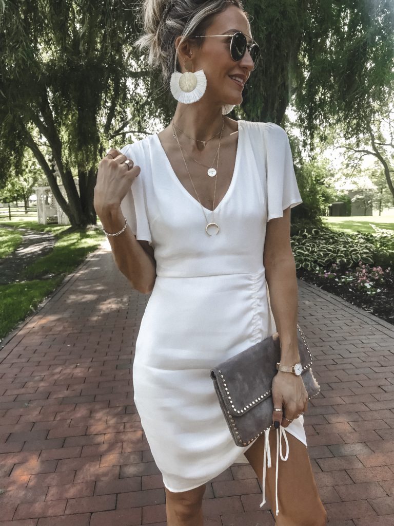 Vici Collection white dress | The Ultimate Short Trip Packing List featured by top Indianapolis travel blogger, Karina Style Diaries