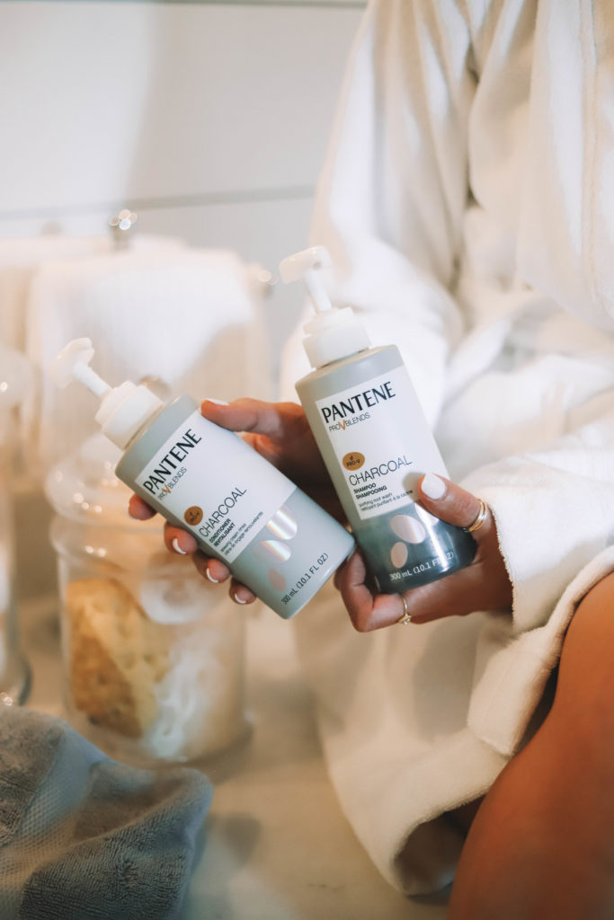 Pantene Charcoal shampoo and conditioner review featured by top Indianapolis beauty blogger, Karina Style Diaries