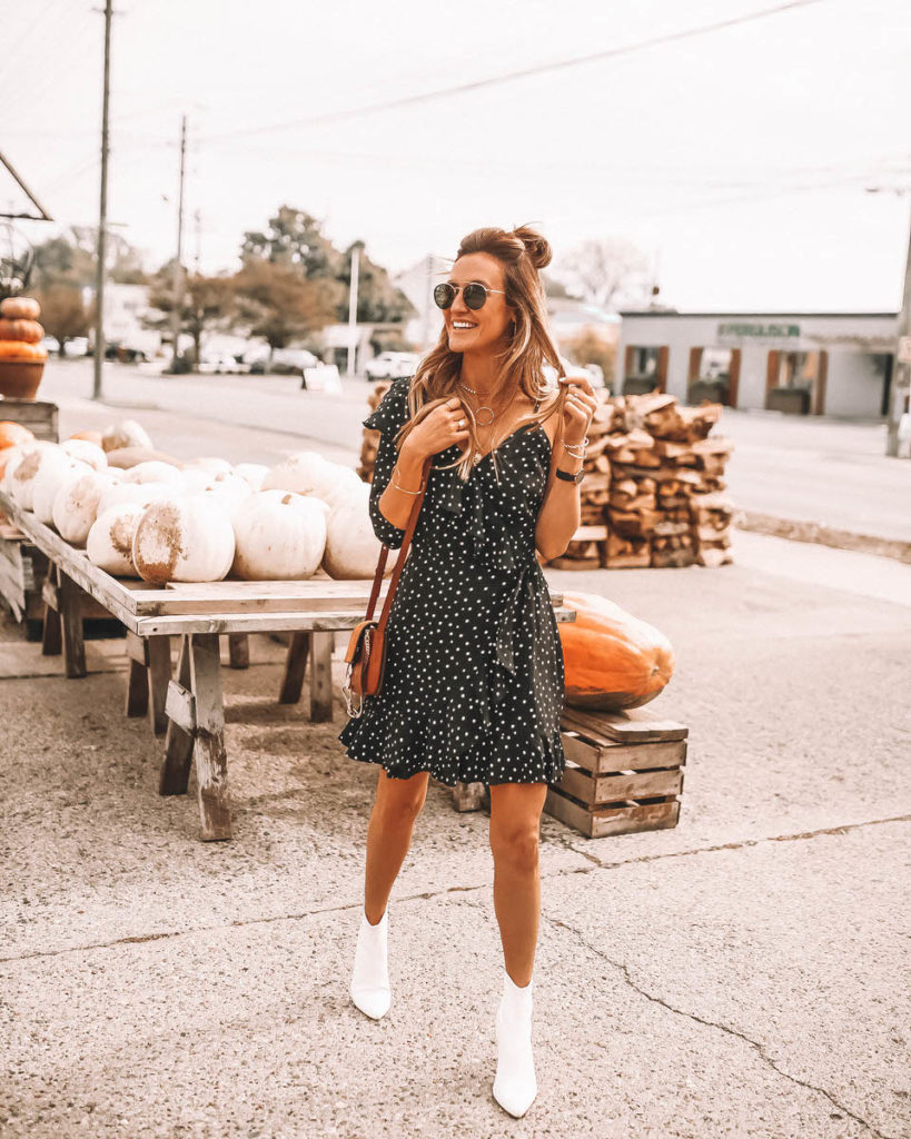 hotline polka dot dress holiday dresses ideas | Holiday Party Dress Ideas: the BB Dakota Polka Dot Dress available on Shopbop, featured by top Indianapolis fashion blog, Karina Style Diaries