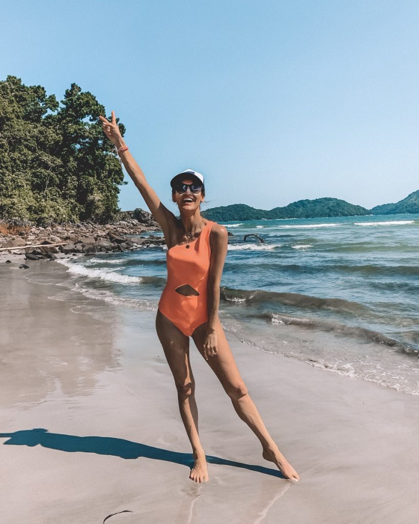 Karina Style Diaries orange coral bathing suit  | 7 Essential Tips for Making your Dreams Come True in 2019 featured by top US lifestyle blogger,  Karina Style Diaries