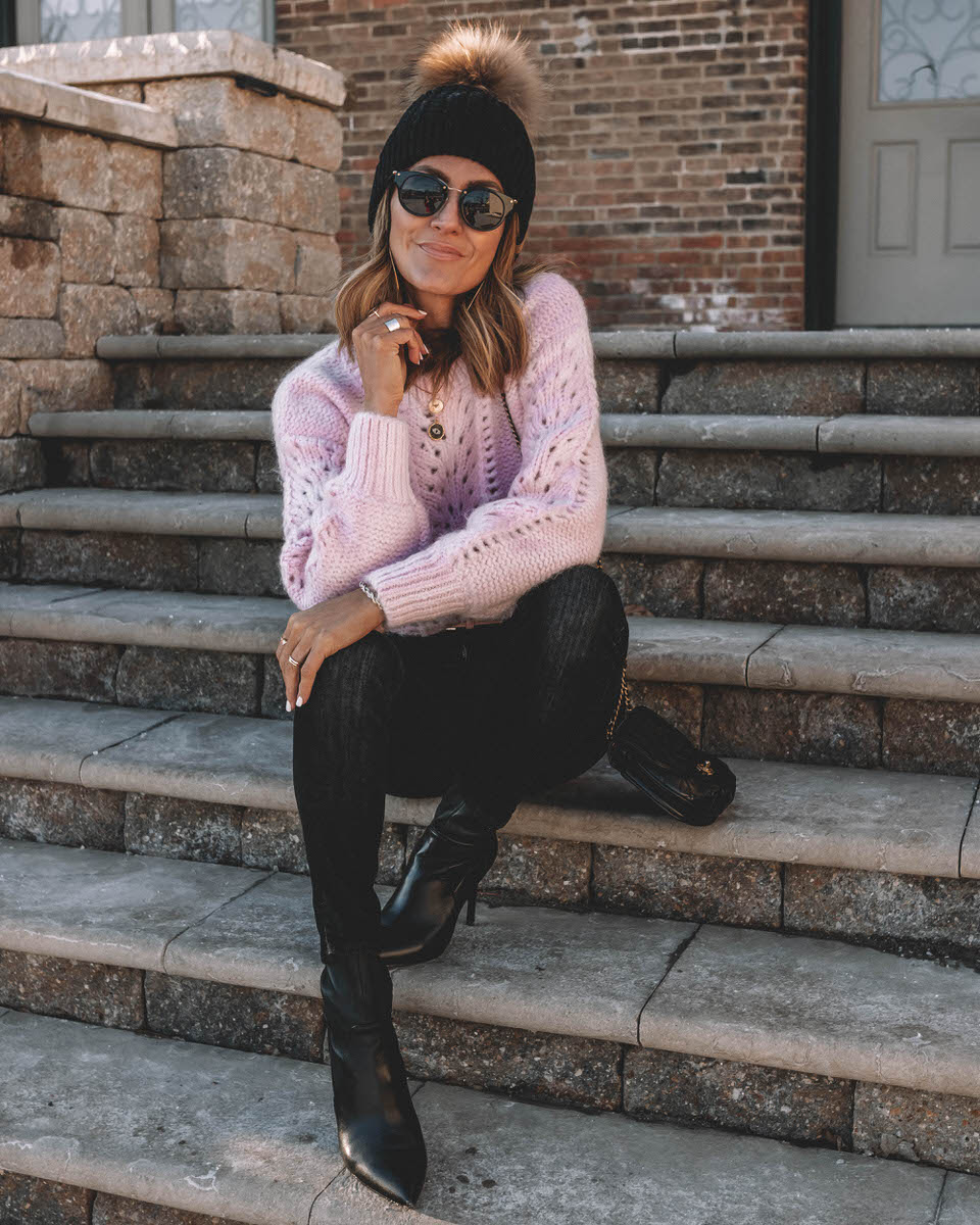 How to Style a Light Pink Sweater this Season - Karina Style Diaries