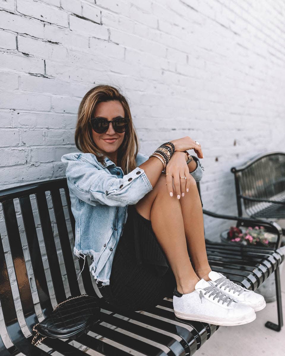 Fashion Blogger Karina Reske wears Black and White for Indy 500 | Macy's partnership | Free people | Indy 500 inspired look