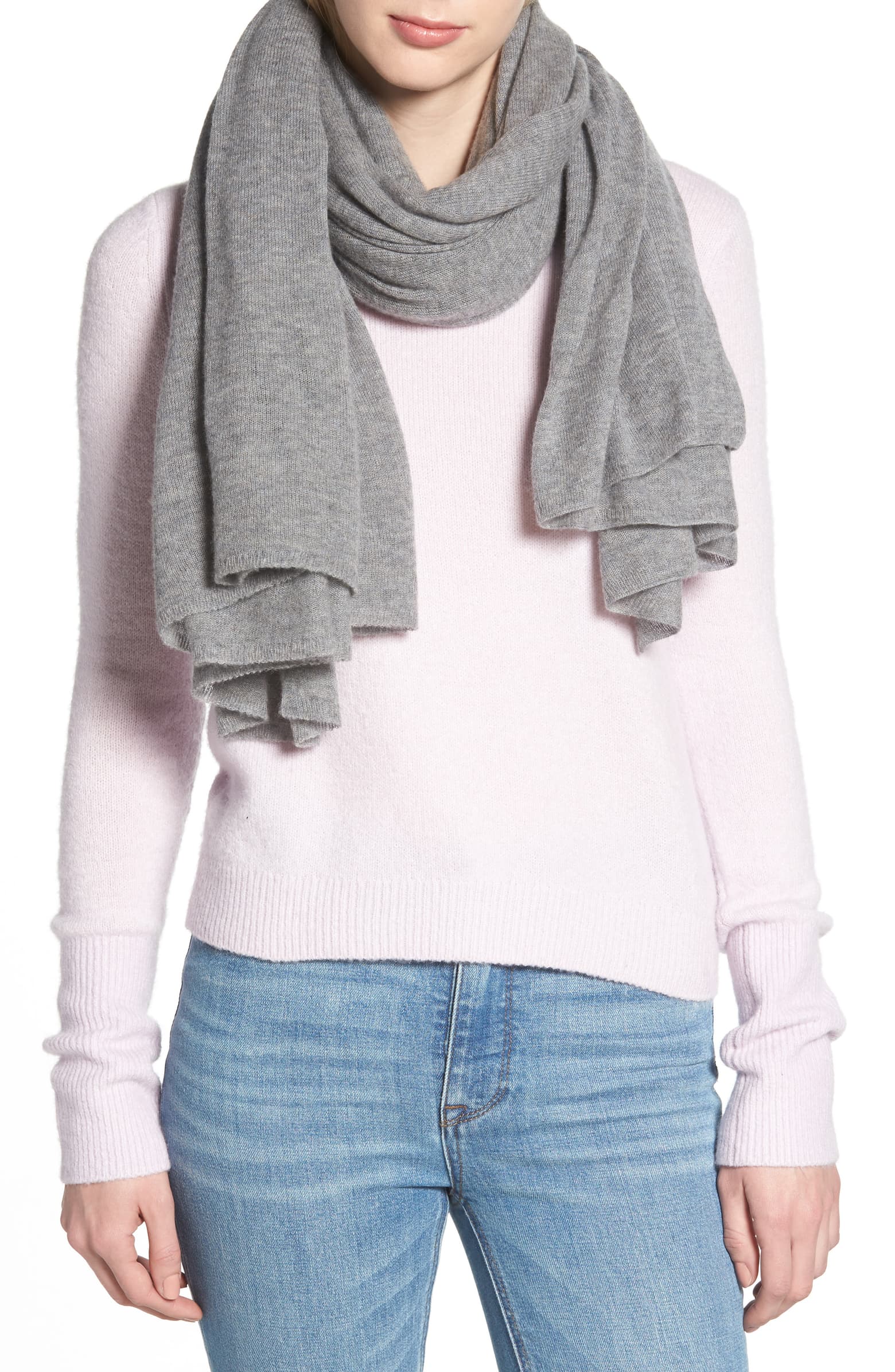 Nordstrom Cashmere Scarf Grey - Karina Style Diaries