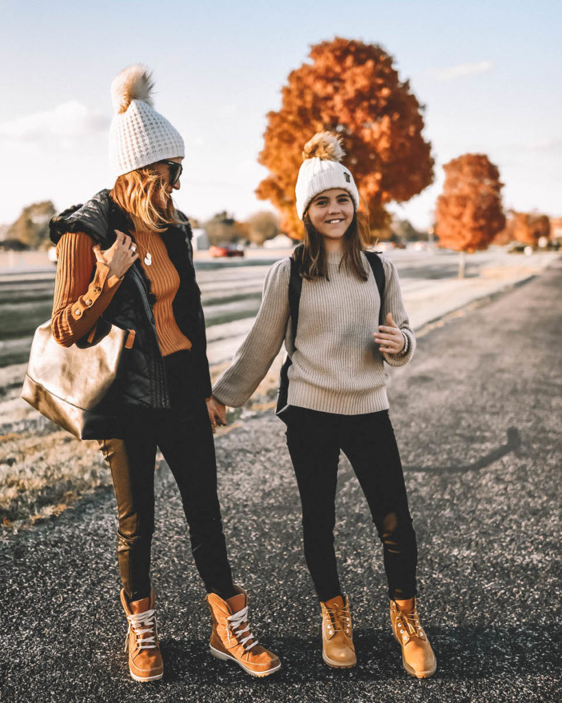 Karina Style Diaires and Sophia Reske wearing matching fall styles