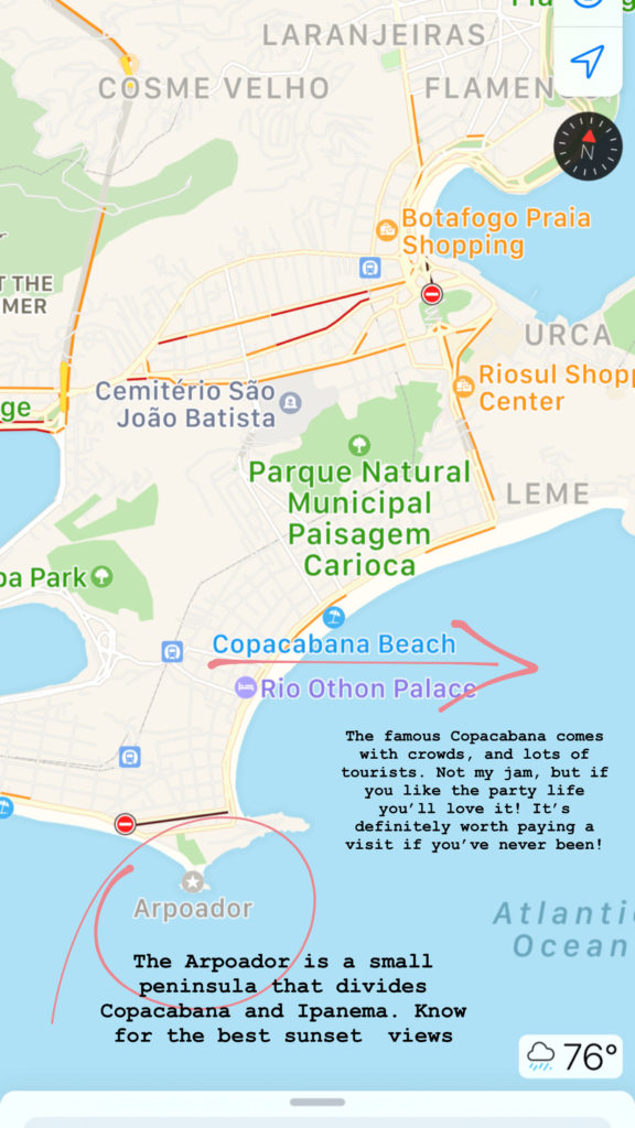 Rio de Janeiro's Satellite Map Copacabana beach