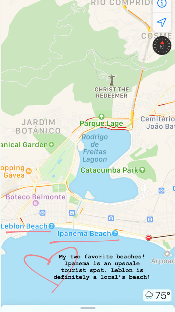 Rio de Janeiro's Satellite Map Ipanema and Leblon beach