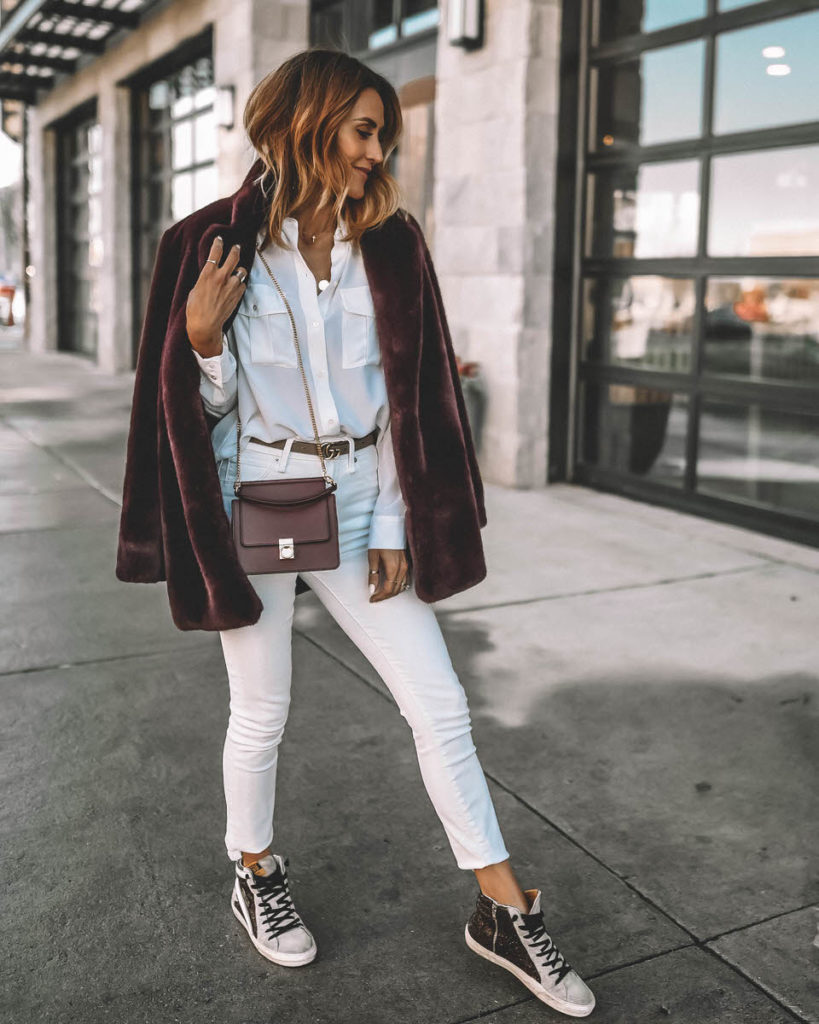 Burgundy Leggings with Pumps Warm Weather Outfits (2 ideas