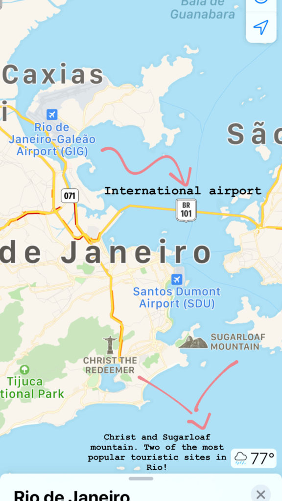 Rio de Janeiro's Satellite Map Christ Sugarloaf Mountain