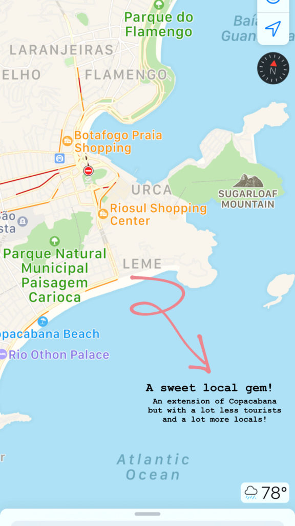 Rio de Janeiro's Satellite Map Leme Beach