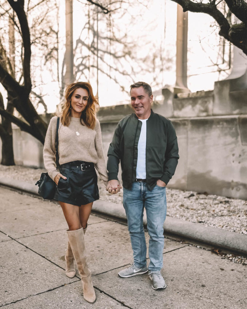 Karina Style Diaries and husband wearing spring trends from Topshop Topman