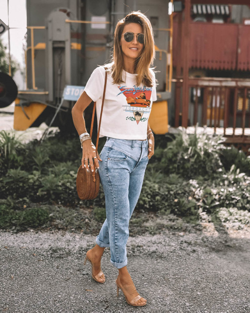 Karina Style Diaries wearing jordache vintage summer outfit