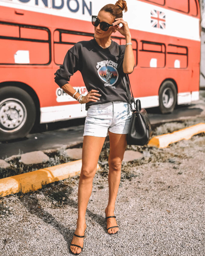 Karina Style Diaries wearing jordache vintage summer outfit