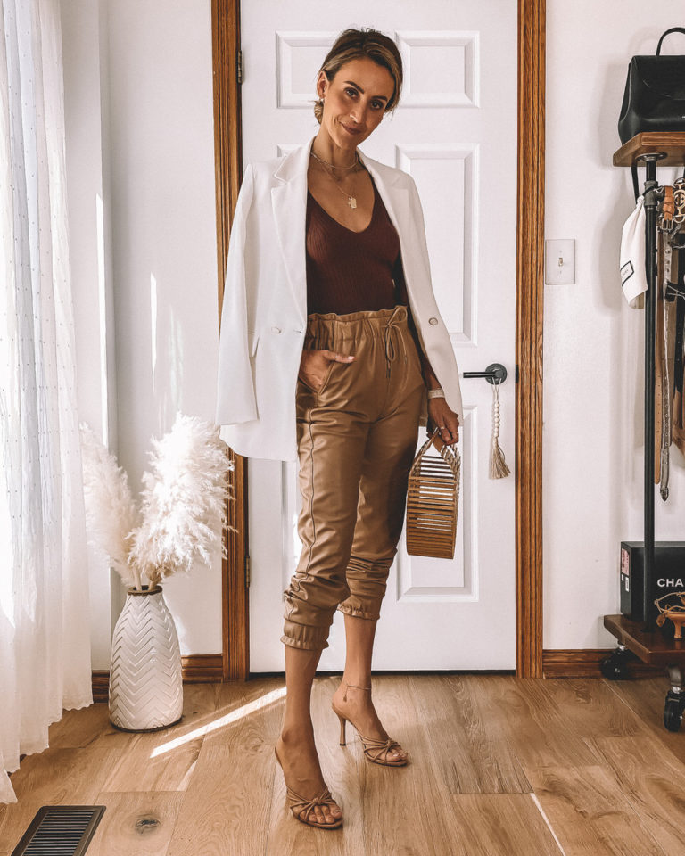 7 Ways to Wear Faux Leather Joggers This Summer Karina Style Diaries