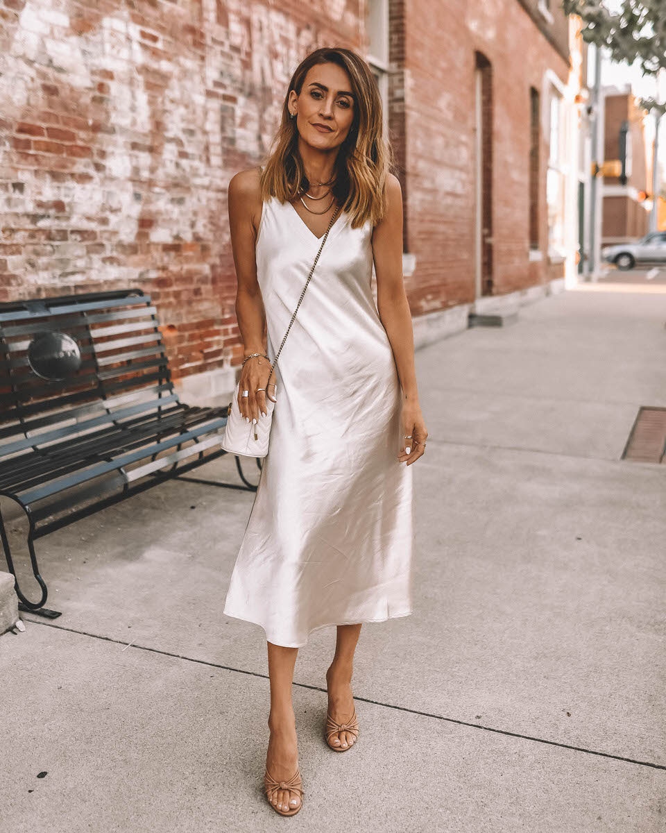 The Satin Slip Dress You Need Now - and ways you can style it! - Karina  Style Diaries