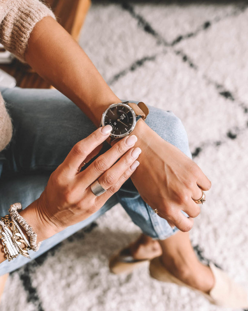 Karina Style Diaries wearing Garmin vivomove luxe smart watch