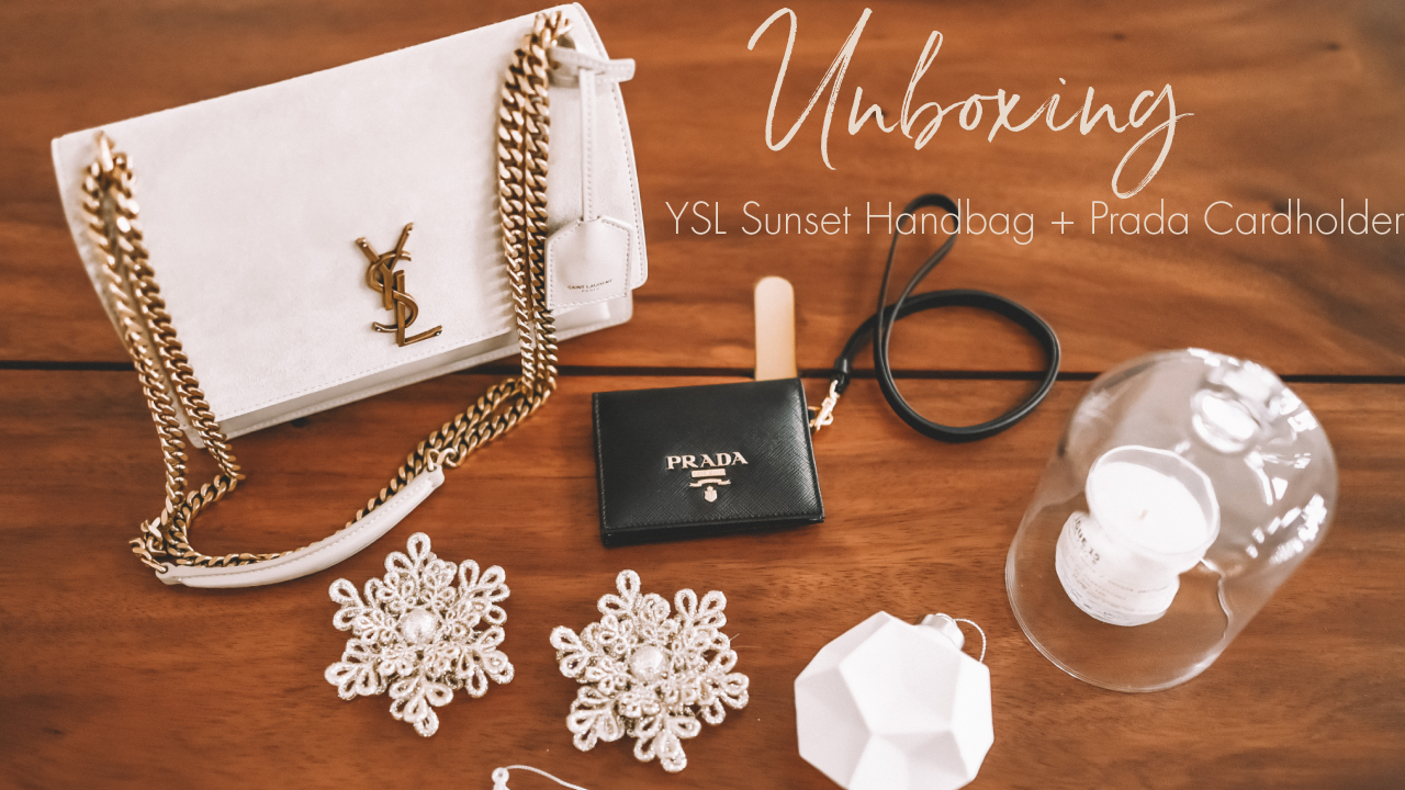 Unboxing YSL Sunset Bag & Prada Wristlet Cardholder - Karina Style Diaries