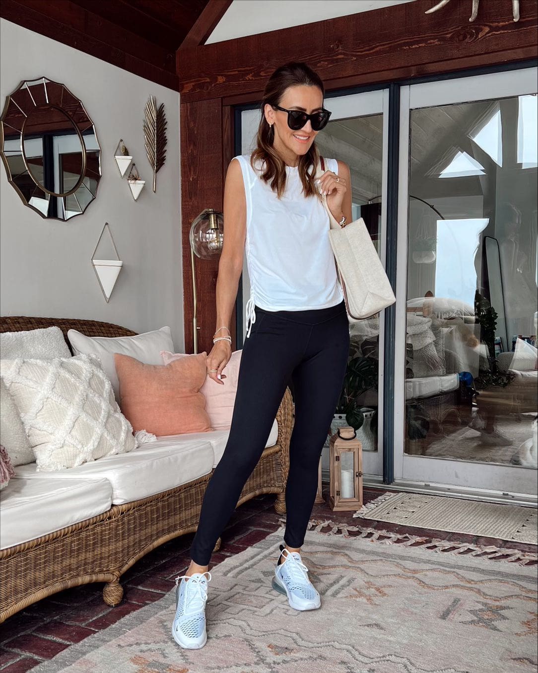 Sweatshirt Pant Set and White Sneakers - Trendy for Less - Karina Style  Diaries