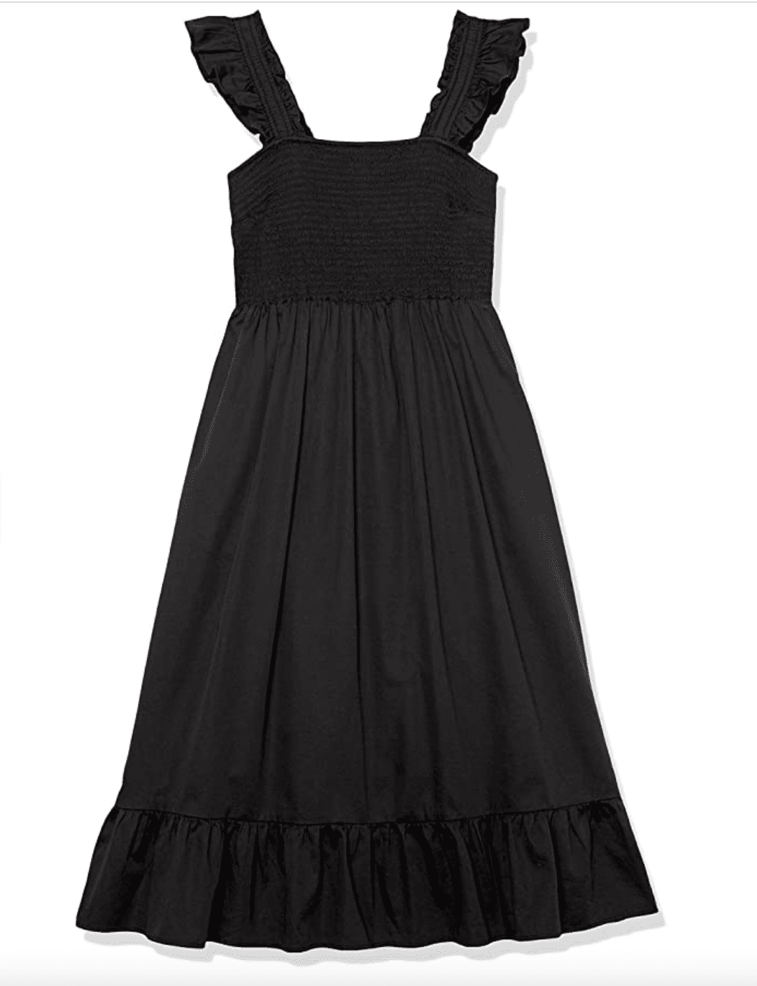Amazon Black Midi Dress with Ruffle Sleeve - Karina Style Diaries
