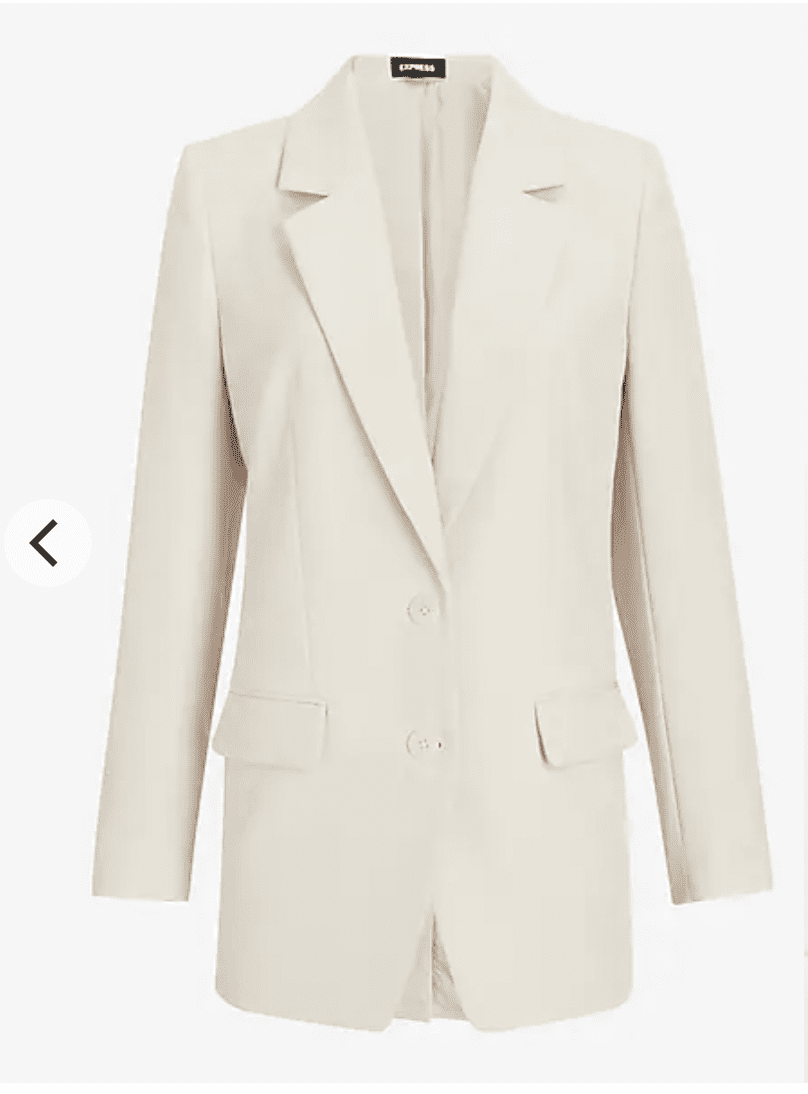 Express Cream Boyfriend Blazer Karina Style Diaries
