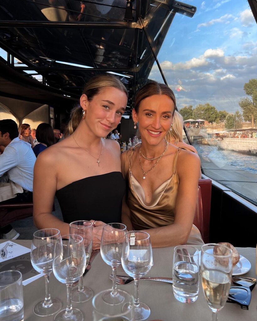 Karina and Bella reske at Bateaux Parisiens dinner cruise, Paris