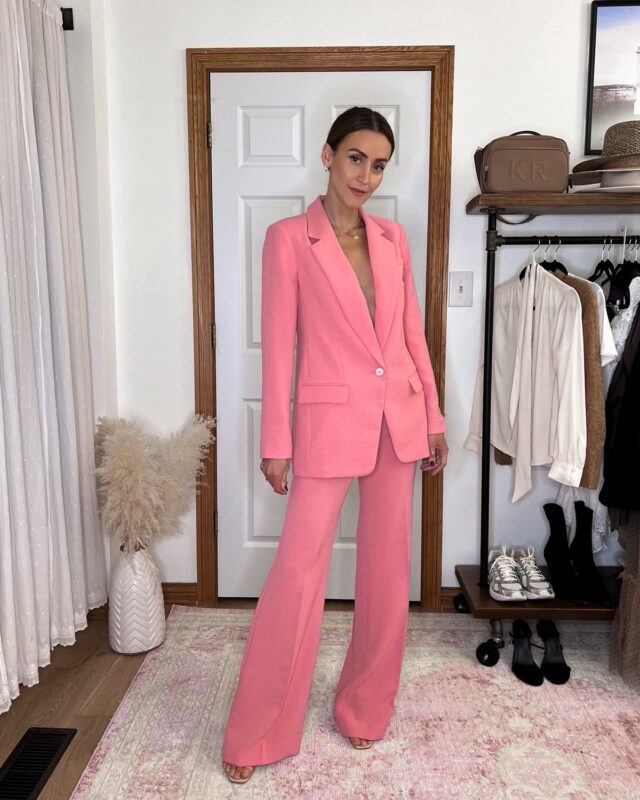 How to Style a Pink Suit for Valentine's Day - Karina Style Diaries