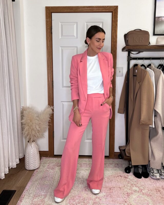 How to Style a Pink Suit for Valentine's Day - Karina Style Diaries