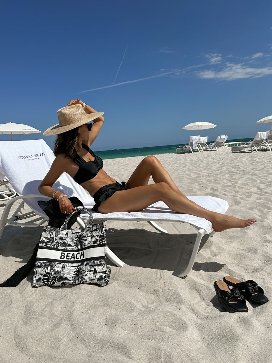 Walmart Black two piece bathing suit beach vacation outfit