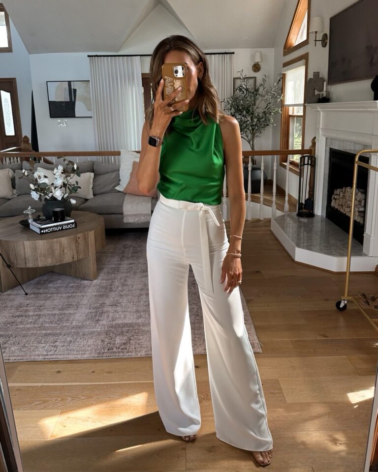 3 Ways to Wear: Green Satin Outfit - Karina Style Diaries