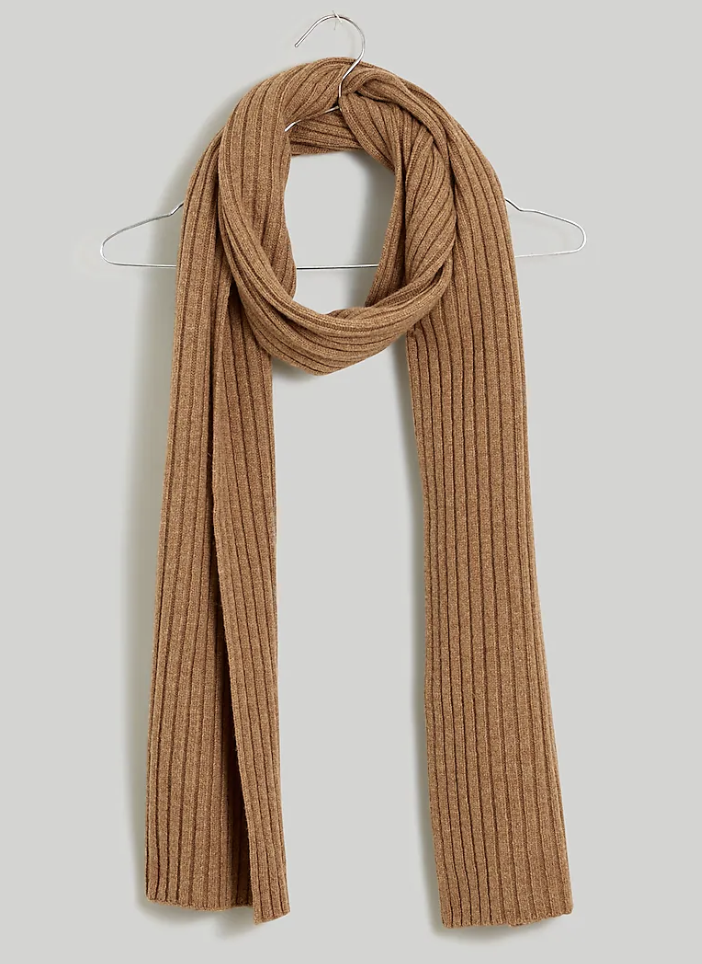 tan ribbed scarf