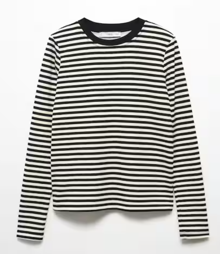 black and white striped t-shirt