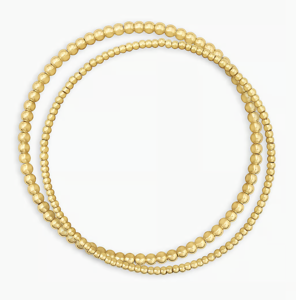 gold beaded ball bracelet