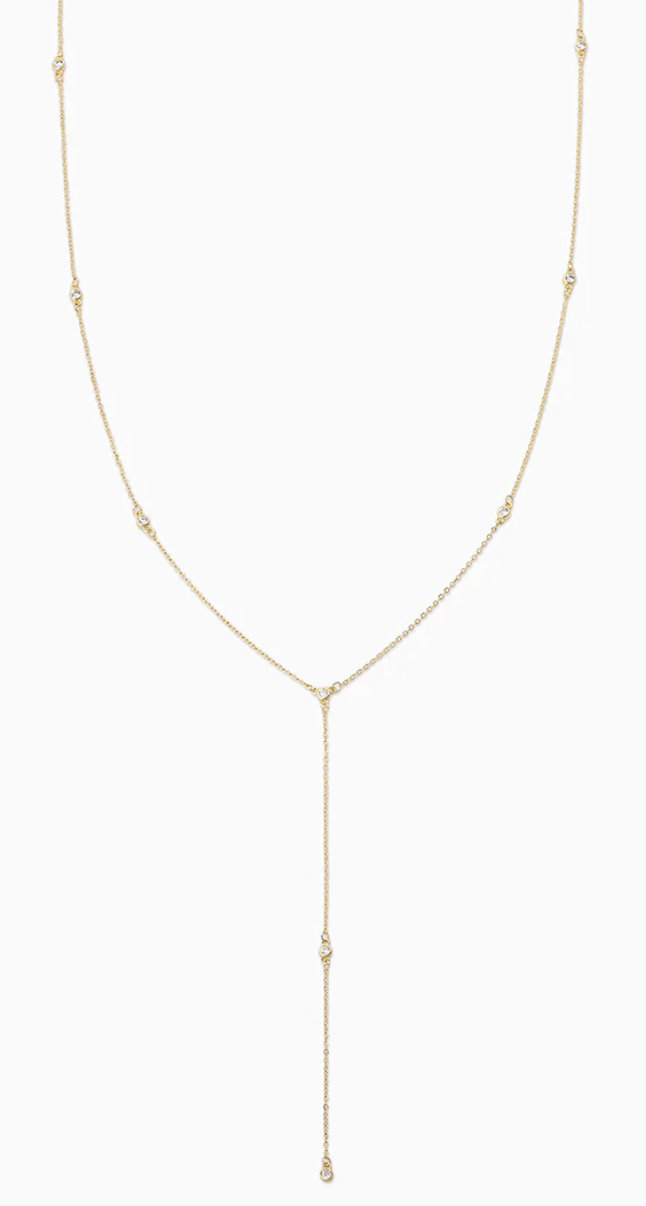 long and thin gold necklace
