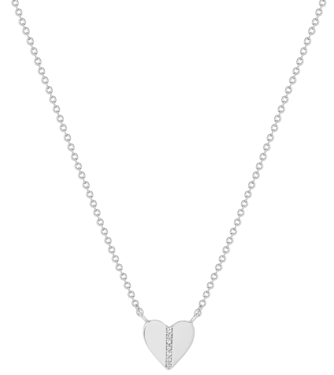 silver heart pendant necklace