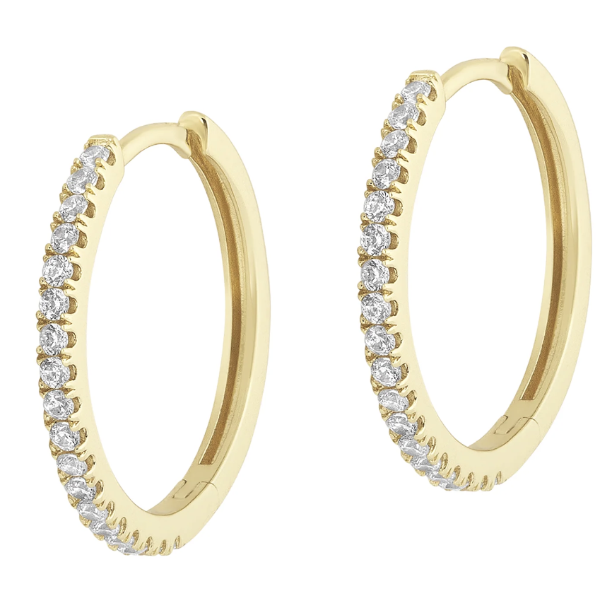 diamond and gold hoops