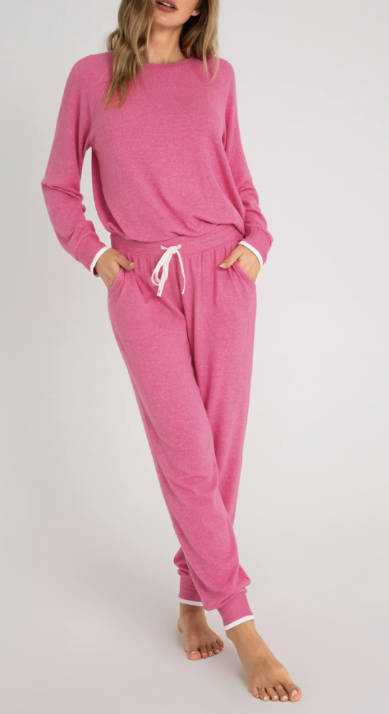 pink pajama loungewear set