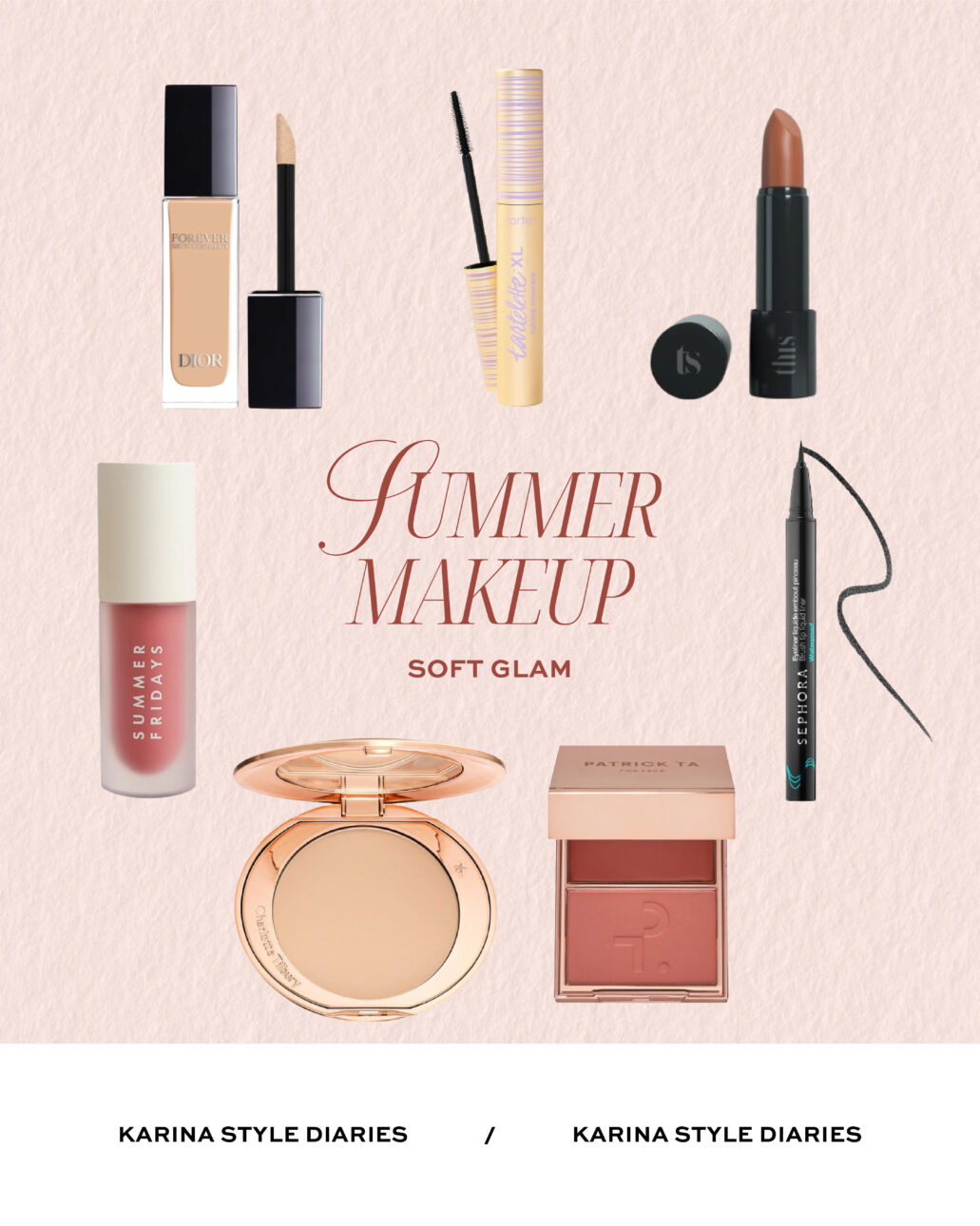 summer makeup products for a soft glam look