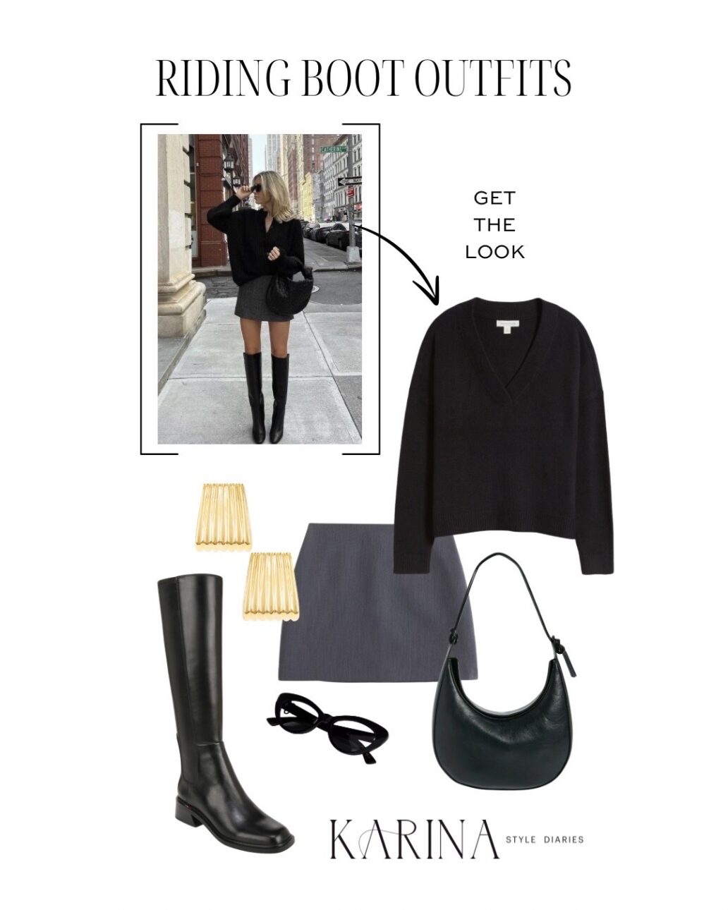 riding boot outfit with a skirt