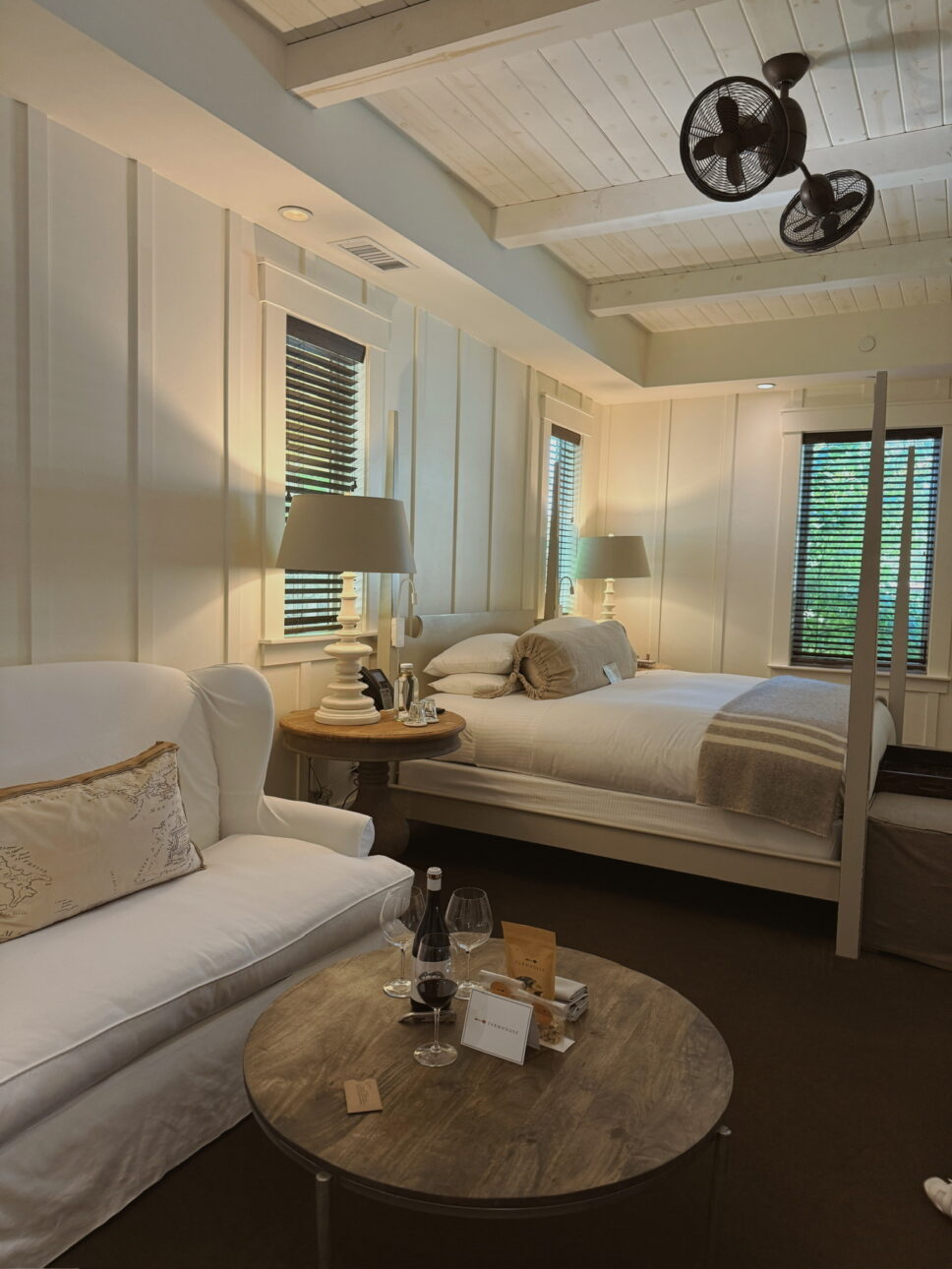 A guest room at the Farmhouse Inn Sonoma